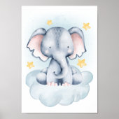 Elephant Cloud Kinderzimmer Poster Kids Room Print (Vorne)