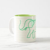 Elephant Collage Line Art Coffee Tasse (Vorderseite Links)