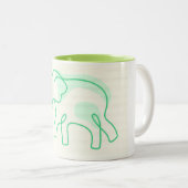 Elephant Collage Line Art Coffee Tasse (VorderseiteRechts)