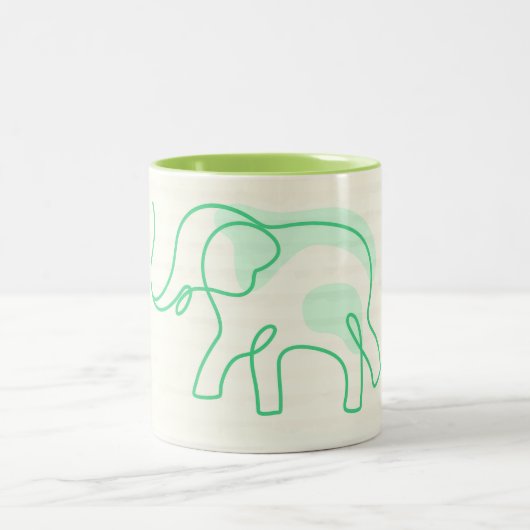 Elephant Collage Line Art Coffee Tasse (Mittel)