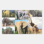 Elephant Color Foto Rechteckiger Aufkleber (Vorderseite)