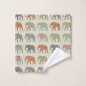 Elephant Colorful Animal Pattern heute Badhandtuch Set (Waschlappen)