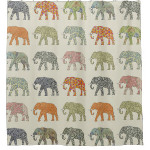 Elephant Colorful Animal Pattern heute Duschvorhang