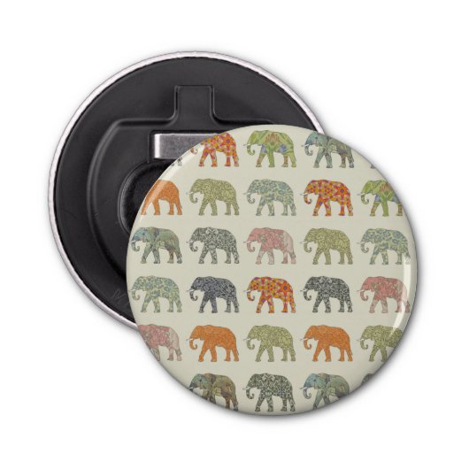 Elephant Colorful Animal Pattern heute Flaschenöffner (Vorderseite)