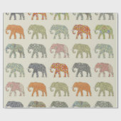 Elephant Colorful Animal Pattern heute Geschenkpapier (Flach)