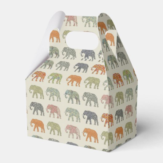 Elephant Colorful Animal Pattern heute Geschenkschachtel (Rückseite)