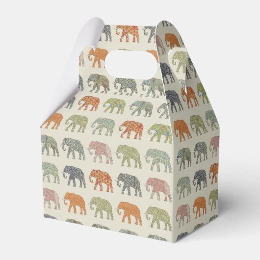 Elephant Colorful Animal Pattern heute Geschenkschachtel (Vorderseite)