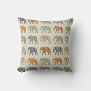 Elephant Colorful Animal Pattern heute Kissen