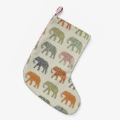 Elephant Colorful Animal Pattern heute Kleiner Weihnachtsstrumpf (Vorderansicht (hängend))