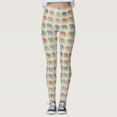 Elephant Colorful Animal Pattern heute Leggings (Vorderseite)