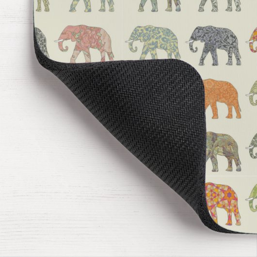 Elephant Colorful Animal Pattern heute Mousepad (Ecke)