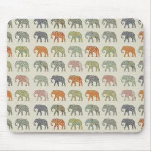 Elephant Colorful Animal Pattern heute Mousepad