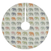 Elephant Colorful Animal Pattern heute Polyester Weihnachtsbaumdecke (Vorderseite)