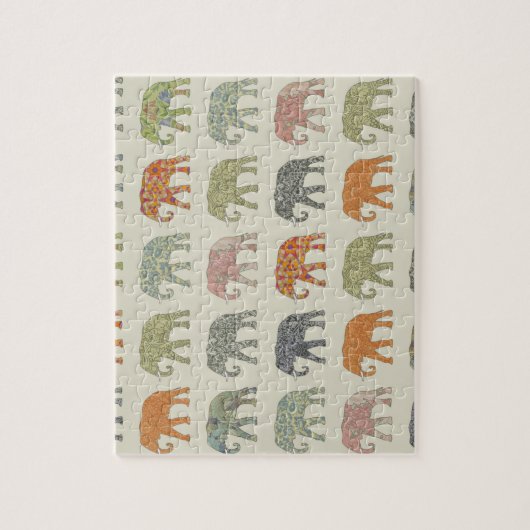 Elephant Colorful Animal Pattern heute Puzzle (Vertikal)