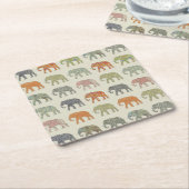Elephant Colorful Animal Pattern heute Rechteckiger Pappuntersetzer (angewinkelt)