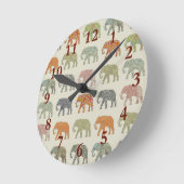 Elephant Colorful Animal Pattern heute Runde Wanduhr (Winkel)
