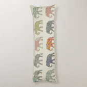 Elephant Colorful Animal Pattern heute Seitenschläferkissen (Rückseite (Vertikal))