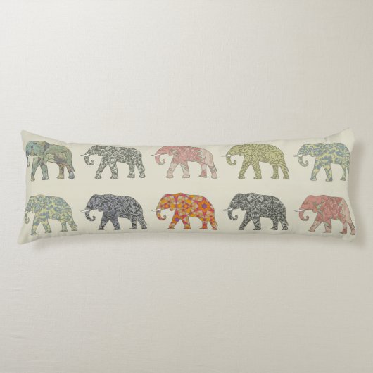 Elephant Colorful Animal Pattern heute Seitenschläferkissen (Vorderseite)