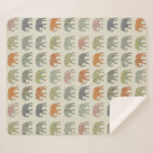 Elephant Colorful Animal Pattern heute Sherpadecke (Vorderseite (Horizontal))