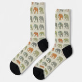 Elephant Colorful Animal Pattern heute Socken (Linkes Detail)