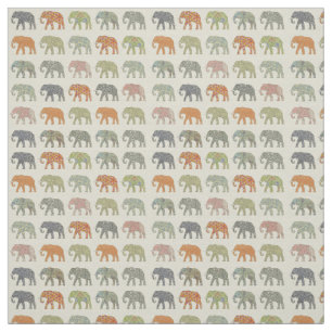 Elephant Colorful Animal Pattern heute Stoff