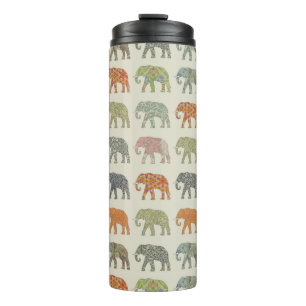 Elephant Colorful Animal Pattern heute Thermosbecher