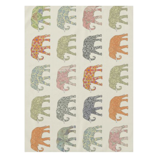 Elephant Colorful Animal Pattern heute Tischdecke (Vorderseite)