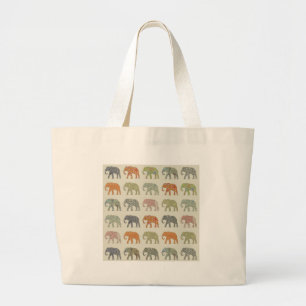 Elephant Colorful Animal Pattern Jumbo Stoffbeutel