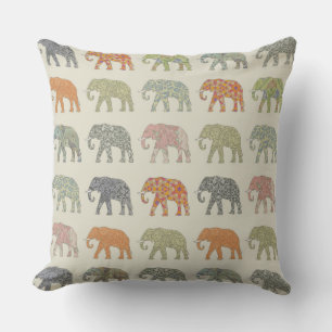 Elephant Colorful Animal Pattern Kissen