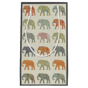 Elephant Colorful Animal Pattern Kleine Geschenktüte