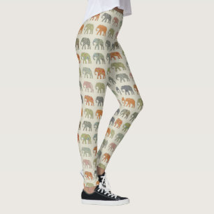 Elephant Colorful Animal Pattern Leggings