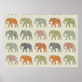 Elephant Colorful Animal Pattern Poster (Vorne)