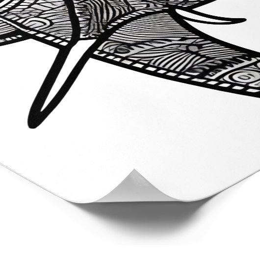 Elephant Coloring Page Poster (Ecke)