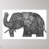 Elephant Coloring Page Poster (Vorne)