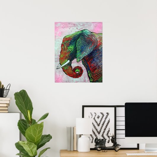 Elephant Colors Poster (Heimbüro)
