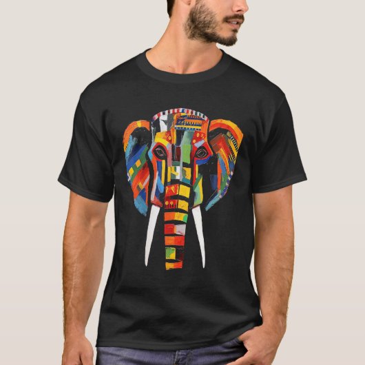 Elephant colourful artwork animal motif animal el T-Shirt (Vorderseite)
