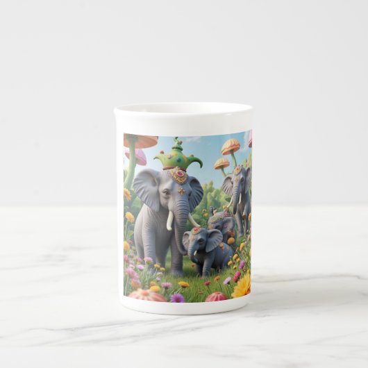 Elephant colourful whimsical mug porzellantasse (Vorderseite)