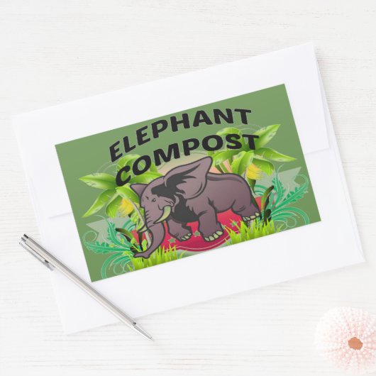 Elephant Compost Stickers! Rechteckiger Aufkleber (Umschlag)