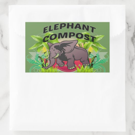 Elephant Compost Stickers! Rechteckiger Aufkleber (Tasche)