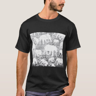 Elephant Concrete Jungle Pattern T-Shirt
