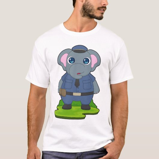 Elephant Cop Police hat Polizei T-Shirt (Vorderseite)