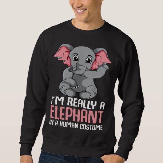 Elephant Costume Girls Kids Elephant Sweatshirt (Vorderseite)
