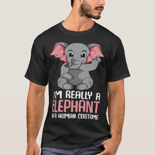Elephant Costume Girls Kids Elephant T-Shirt (Vorderseite)
