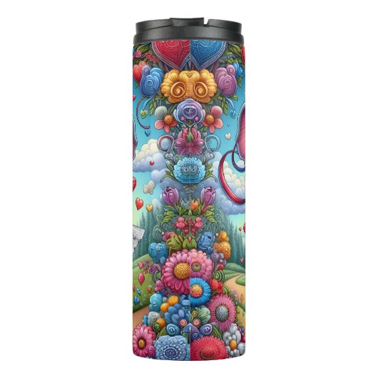 Elephant Couple Bicycle Wedding Thermosbecher (Rückseite)