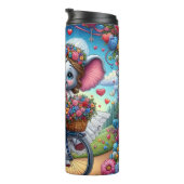Elephant Couple Bicycle Wedding Thermosbecher (Nach rechts gedreht)