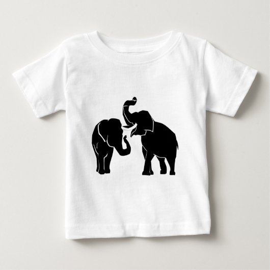 Elephant Couple Custom Colors Baby T - Shirt (Vorderseite)