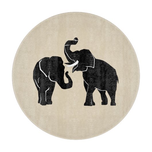 Elephant Couple Cutting Board - Farbe auswählen Schneidebrett (Vorderseite)