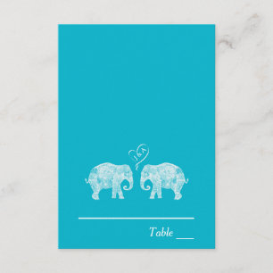 Elephant Couple Heart Custom Color Wedding Escort Einladung