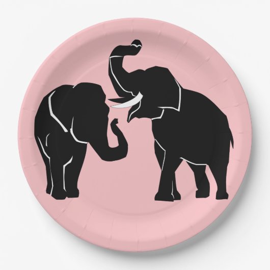 Elephant Couple Paper-Teller Pappteller (Vorderseite)