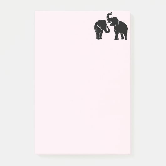 Elephant Couple Post-it Klebezettel (Vorderseite)